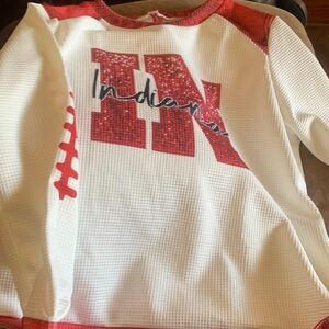 Kids White & Red 'Indians' Graphic Long-Sleeve Shirt